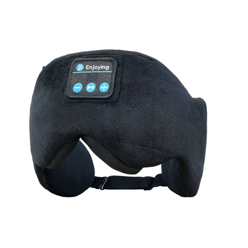 Bavlněná černá zatahovací Bluetooth maska ​​na oči