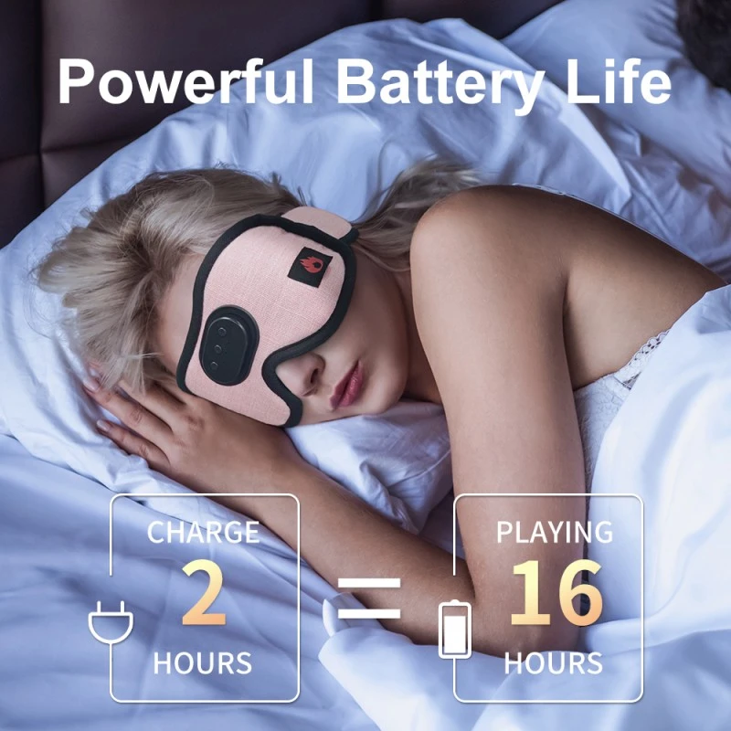 Heated Bluetooth Sleep Eye Mask Sleep Headphones Flax Grey