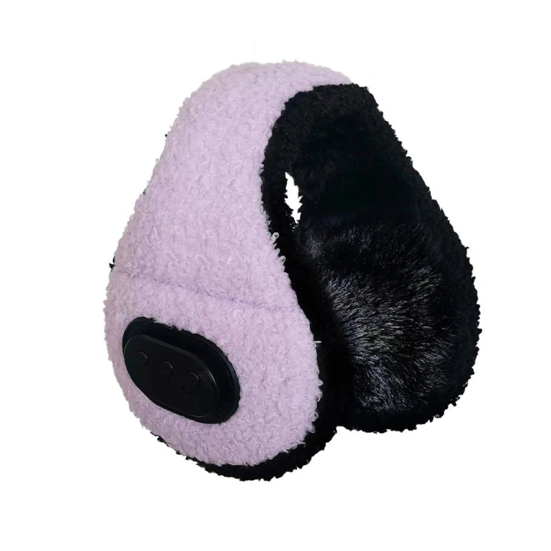 Fialové terry bluetooth ušní muffs