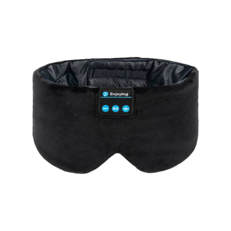 Hedvábná Bluetooth maska ​​na oči Sleeping Headphoens černá