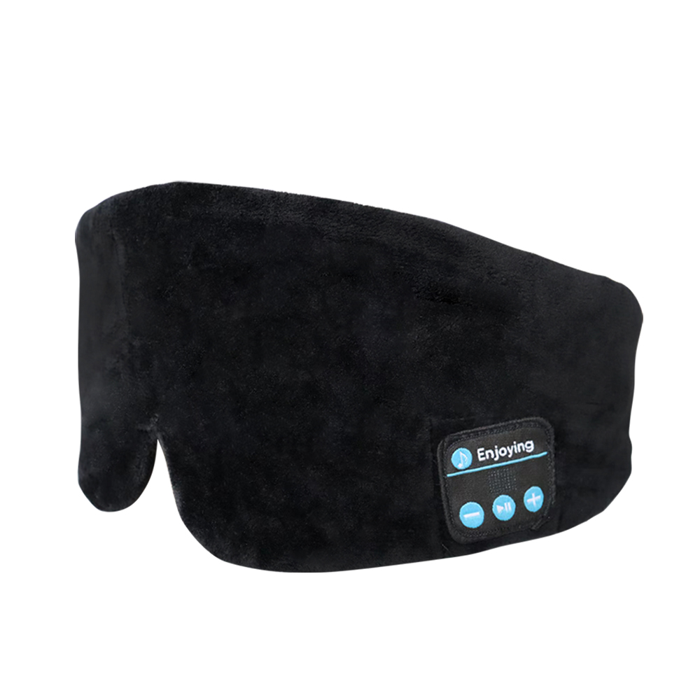 Hedvábná Bluetooth maska ​​na oči Sleeping Headphoens Black