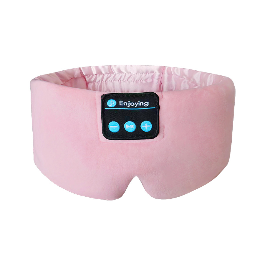 Hedvábná Bluetooth maska ​​na oči Sleeping Headphoens Pink