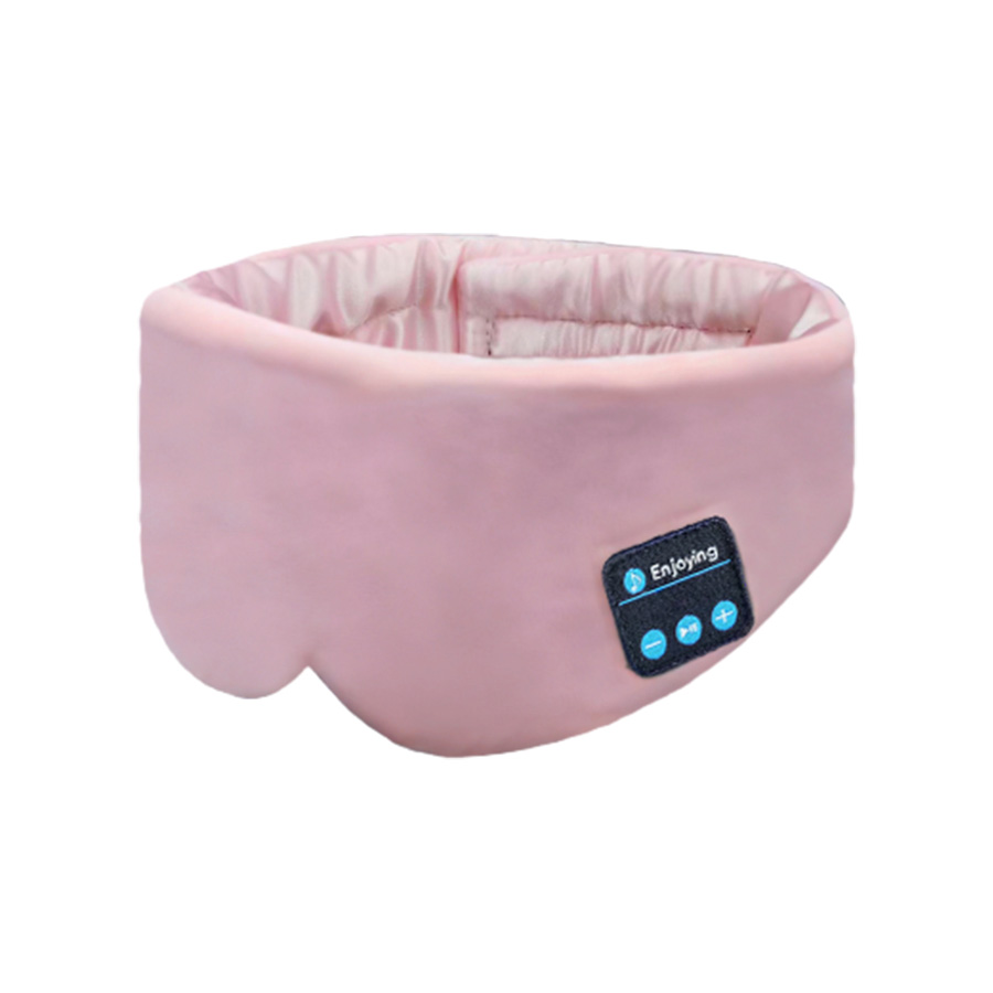 Hedvábná Bluetooth maska ​​na oči Sleeping Headphoens Sidebar Pink